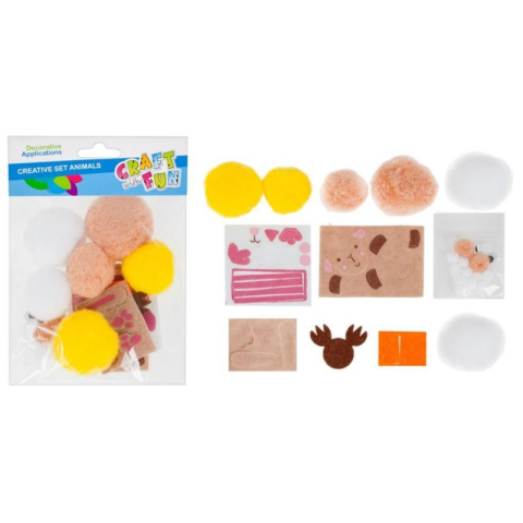 Accesorii creatie - animale, kit creativ Pom Pom, Craft with Fun, 445994 [1]