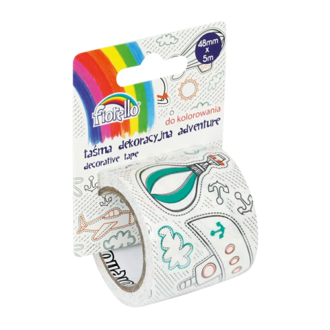 Accesorii Craft - Accesorii creatie - banda adeziva, 48mm x 5m, de colorat Adventure, blister 1 buc, Fiorello, 170-2321