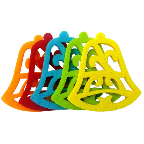 Art & Craft si Artizanat - Accesorii creatie - clopotei fetru, set 5 buc, Colorarte