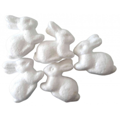 Art & Craft si Artizanat - Accesorii creatie Colorarte polistiren, iepure, 6cm, 5 bucati/set