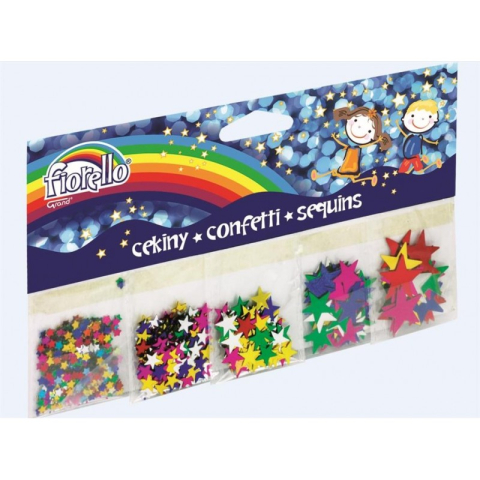 Art & Craft si Artizanat - Accesorii creatie - confetti, stele, 5 dimensiuni x 2g, 10g, Fiorello, GR-K251 / 170-2243