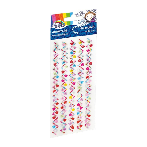 Art & Craft si Artizanat - Accesorii creatie - diamante dantela plastic, multicolor, 25cm, autoadezive, blister 5 buc, Fiorello, GR-DS070 / 170-2460