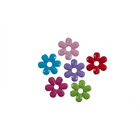 Accesorii Craft - Accesorii creatie - floare plastic, diverse culori, 30mm, set 10 buc, Colorarte