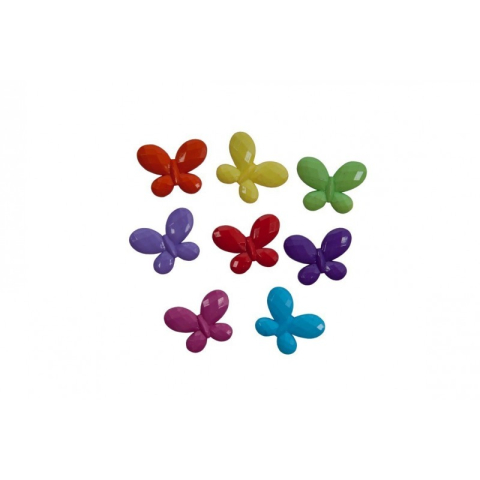 Accesorii Craft - Accesorii creatie - fluture plastic, diverse culori, 30mm, set 10 buc, Colorarte