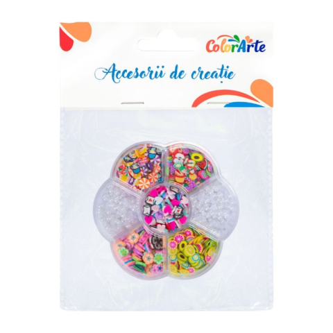 Art & Craft si Artizanat - Accesorii creatie - fructe, flori, perle, diverse culori, cutie floare, Colorarte MTCR-7HPB4