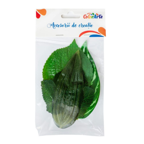 Art & Craft si Artizanat - Accesorii creatie - frunze plastic, diverse modele, didactic, set 4 buc, Colorarte MY045