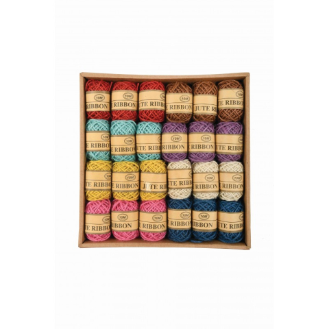 Art & Craft si Artizanat - Accesorii creatie - ghem sfoara canepa, diverse culori, 10m, 12 culori, set 24 buc, Colorarte, BC-JT006