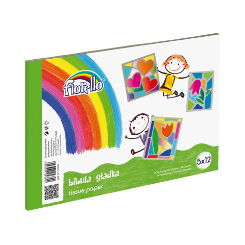 Accesorii Craft - Accesorii creatie - hartie matase, A4, 12 culorix5 coli, set 60 coli, Fiorello, 170-2346