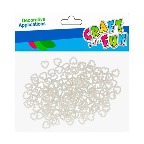 Accesorii Craft - Accesorii creatie inimioare perlate, Craft with Fun, 501296, 20g