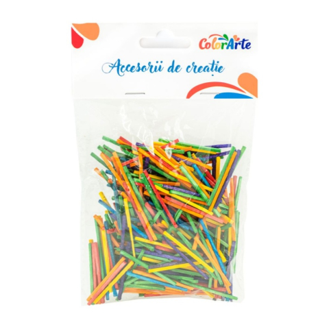 Art & Craft si Artizanat - Accesorii creatie - lemn - betisoare mici chibrit, diverse culori, set 400 buc, Colorarte