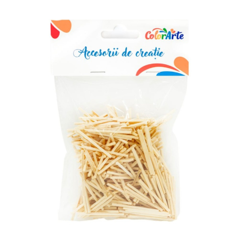 Art & Craft si Artizanat - Accesorii creatie - lemn - betisoare mici chibrit, natur, set 400 buc, Colorarte