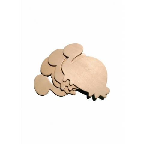 Art & Craft si Artizanat - Accesorii creatie - lemn - broaste testoase, set 4 buc, Colorarte