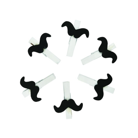 Accesorii Craft - Accesorii creatie - lemn - carlig alb mustati, 4.5cm, set 6 buc, Colorarte