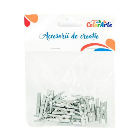 Pescuit si vanatoare - Accesorii creatie - lemn - carlig, argintiu, 2.5cm, set 20 buc, Colorarte