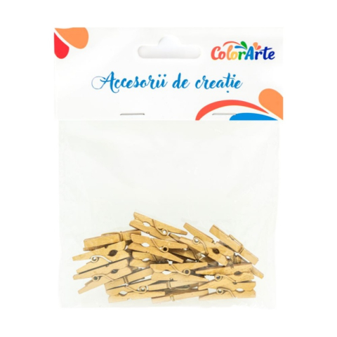 Pescuit si vanatoare - Accesorii creatie - lemn - carlig, auriu, 2.5cm, set 20 buc, Colorarte