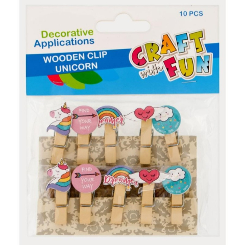 Accesorii creatie - lemn - carlig color emoticoane, set 10 buc, Craft With Fun, 439345 [1]