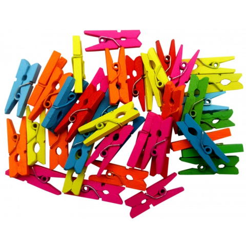 Accesorii creatie - lemn - carlig, colorat, 2.5cm, set 40 buc, Colorarte [1]