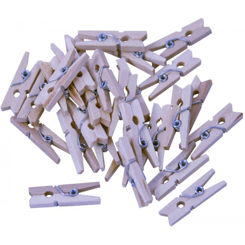 Art & Craft si Artizanat - Accesorii creatie - lemn - carlig, natur, 2.5cm, set 26 buc, Colorarte