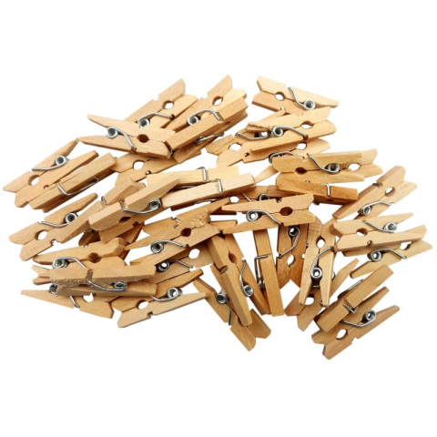 Art & Craft si Artizanat - Accesorii creatie - lemn - carlig, natur, 2.5cm, set 40 buc, Colorarte