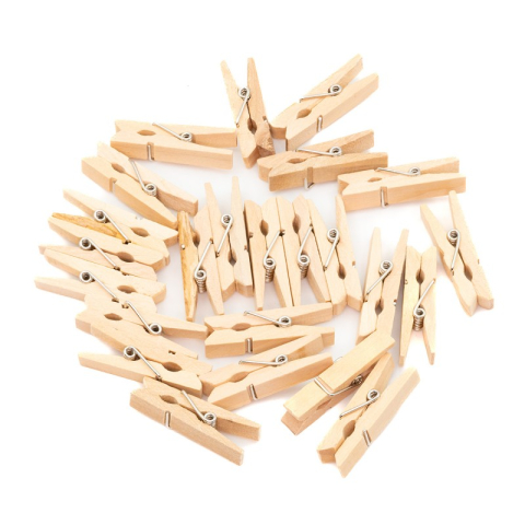 Accesorii Craft - Accesorii creatie - lemn - carlig, natur, 3.5cm, set 24 buc, Colorarte