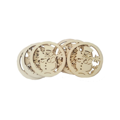 Art & Craft si Artizanat - Accesorii creatie - lemn decupat - glob cu Om de zapada, set 6 buc, Colorarte, FS-MF