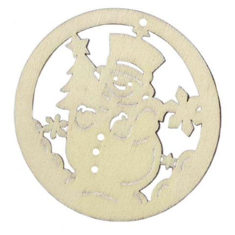 Accesorii creatie - lemn decupat - glob cu Om de zapada, set 6 buc, Colorarte, FS-MF [1]