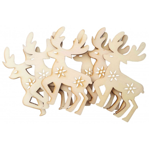 Art & Craft si Artizanat - Accesorii creatie - lemn decupat - reni, set 6 buc, Colorarte, FS-MF