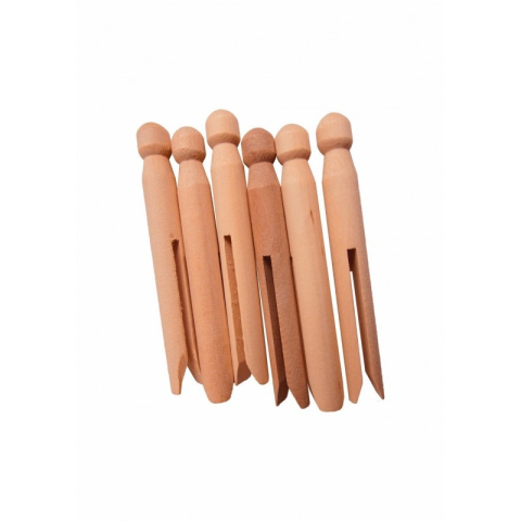 Art & Craft si Artizanat - Accesorii creatie - lemn - doll pins, natur, set 6 buc, Colorarte