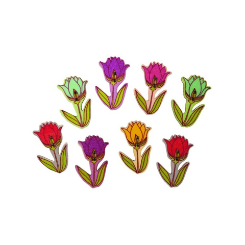 Accesorii Craft - Accesorii creatie - lemn - lalele povesti, set 8-10 buc, Colorarte