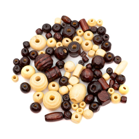Accesorii creatie - lemn - margele, natur, set 50-80 buc, Colorarte [1]