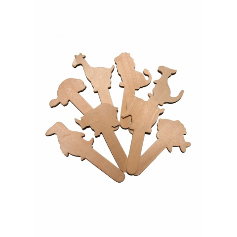 Art & Craft si Artizanat - Accesorii creatie - lemn - mixt animal salbatic, set 8 buc, Colorarte