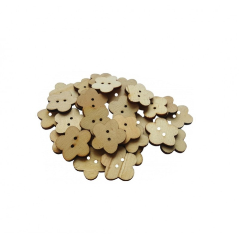 Nasturi, Paiete și Strasuri - Accesorii creatie - lemn - nasturi floare, set 20-22g, Colorarte