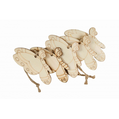 Accesorii Craft - Accesorii creatie - lemn pirogravura - fluture, 7x7cm, set 5 buc, Colorarte