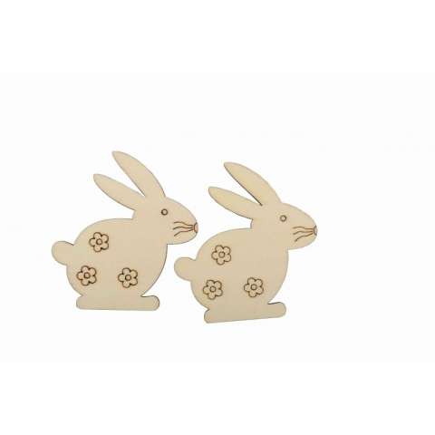 Accesorii Craft - Accesorii creatie - lemn pirogravura - iepuri, 8cm, set 5 buc, Colorarte