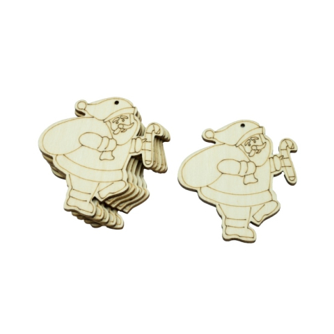 Accesorii Craft - Accesorii creatie - lemn pirogravura - Mos Craciun, set 6 buc, CNX FS-MF