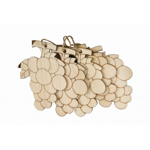 Accesorii Craft - Accesorii creatie - lemn pirogravura - strugure, 7x7cm, set 5 buc, Colorarte