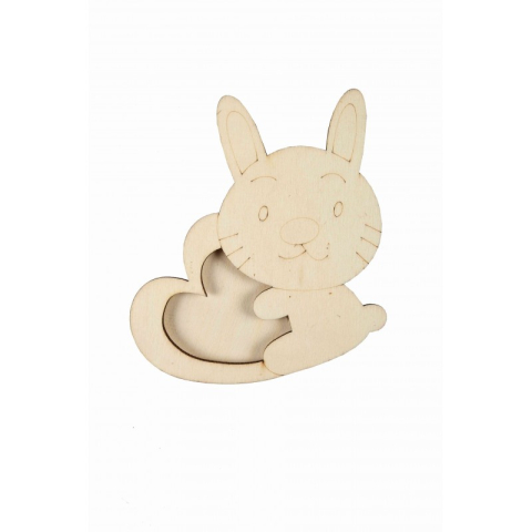 Art & Craft si Artizanat - Accesorii creatie - lemn - rama foto iepuras, Colorarte, W001044