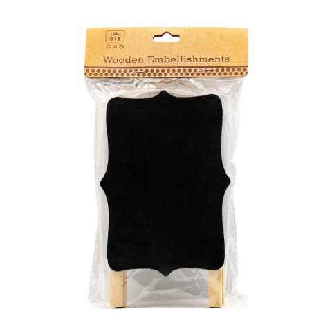 Accesorii creatie - lemn - tabla dreptunghiulara, neagra, 14x10cm, 2 fete, cu trepied, Colorarte [1]