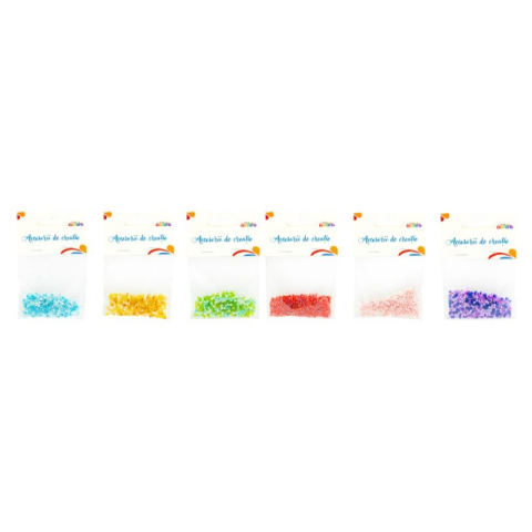 Art & Craft si Artizanat - Accesorii creatie - margele plastic cu snur, 2mm, diverse culori, 18 g/punga, Colorarte