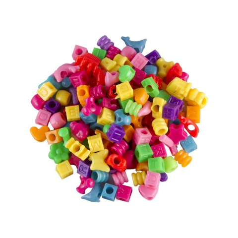 Art & Craft si Artizanat - Accesorii creatie - margele plastic, diverse modele, didactic, 50g, set 150-250 buc, Colorarte