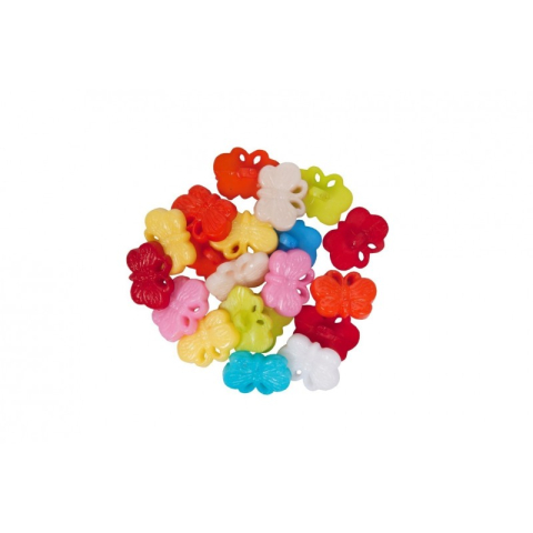 Art & Craft si Artizanat - Accesorii creatie - nasturi fluture plastic, diverse culori, 10mm, set 20 buc, Colorarte