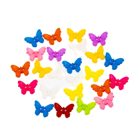 Art & Craft si Artizanat - Accesorii creatie - nasturi fluturi plastic, diverse culori, 15mm, VRAC, set 1000 buc, Colorarte