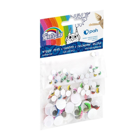 Art & Craft si Artizanat - Accesorii creatie - ochi plastic, 30x5mm, 25x8mm, 25x15mm, cu gene, set 80 buc, Fiorello, GR-KE3P3 / 170-2608