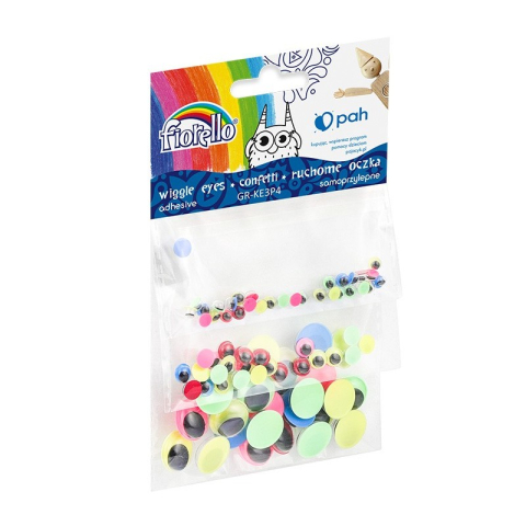 Art & Craft si Artizanat - Accesorii creatie - ochi plastic, 30x5mm, 25x8mm, 25x15mm, mobili, set 80 buc, Fiorello, GR-KE3P4 / 170-2609