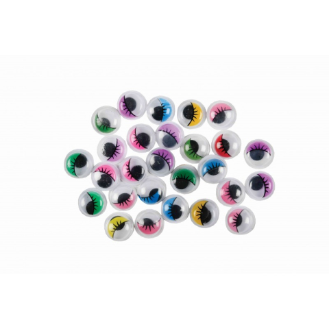 Art & Craft si Artizanat - Accesorii creatie - ochisori mari plastic, diverse culori, 10mm, cu gene, VRAC, set 5000 buc, Colorarte