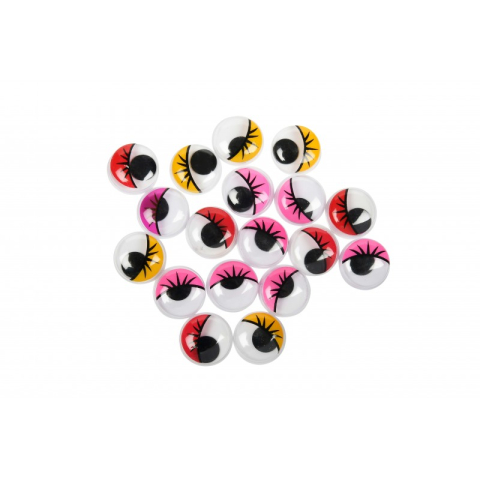 Art & Craft si Artizanat - Accesorii creatie - ochisori mari plastic, diverse culori, 15mm, cu gene, VRAC, set 2000 buc, Colorarte