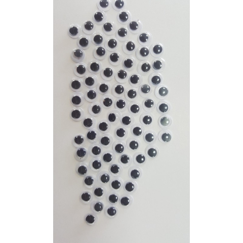 Art & Craft si Artizanat - Accesorii creatie - ochisori mici plastic, negru, 8mm, set 100 buc, Colorarte