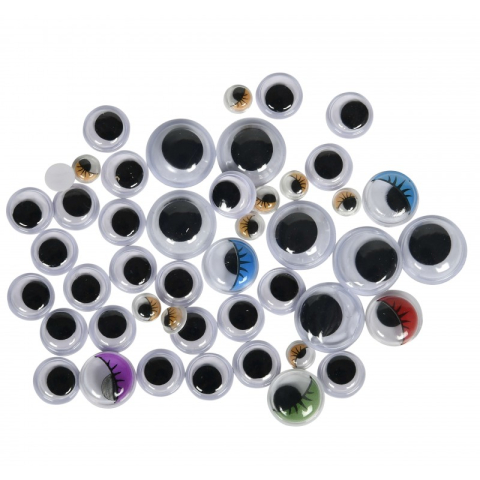 Art & Craft si Artizanat - Accesorii creatie - ochisori plastic, diverse culori, 5-15mm, set 80-120 buc, Colorarte