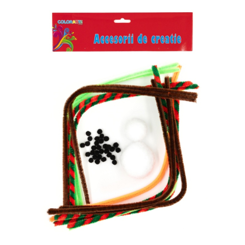 Art & Craft si Artizanat - Accesorii creatie - om de zapada din sarma plusata, cu Pom Pom, Colorarte, MY23