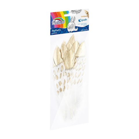 Art & Craft si Artizanat - Accesorii creatie - pene, auriu, 13-19cm, set 8 buc, Fiorello, GR-FE014 / 170-2619